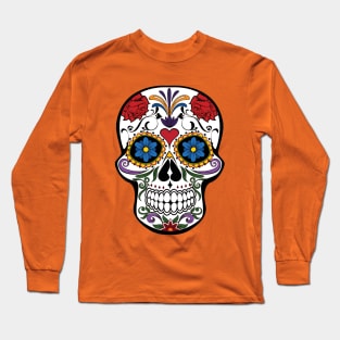 Red Roses and Heart Cranium Tattoo Art Long Sleeve T-Shirt